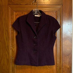 Coldwater Creek Purple Tweed Fitted Blazer Sz P8